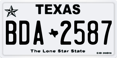 TX license plate BDA2587