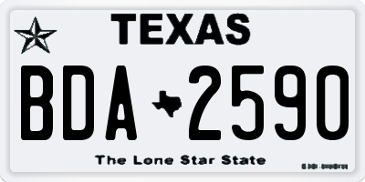 TX license plate BDA2590