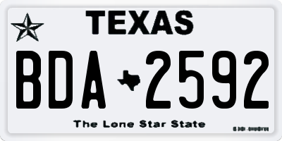 TX license plate BDA2592