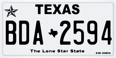 TX license plate BDA2594