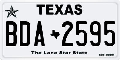 TX license plate BDA2595