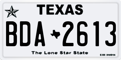TX license plate BDA2613