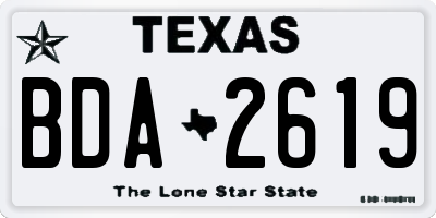TX license plate BDA2619