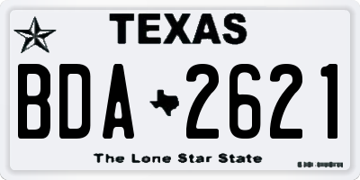 TX license plate BDA2621