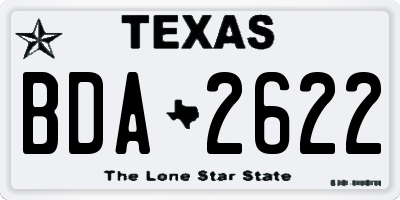 TX license plate BDA2622