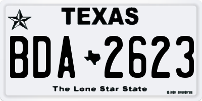 TX license plate BDA2623