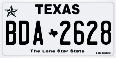 TX license plate BDA2628