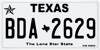 TX license plate BDA2629