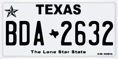 TX license plate BDA2632