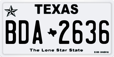 TX license plate BDA2636
