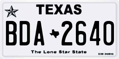 TX license plate BDA2640