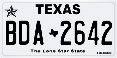TX license plate BDA2642