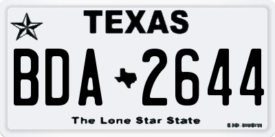 TX license plate BDA2644