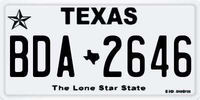 TX license plate BDA2646