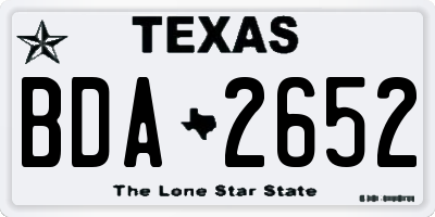 TX license plate BDA2652