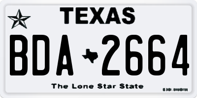 TX license plate BDA2664