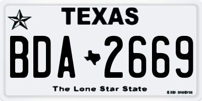 TX license plate BDA2669