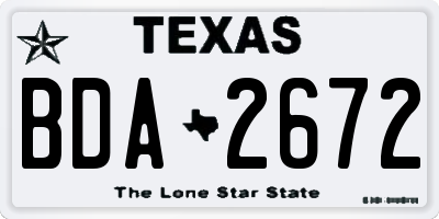 TX license plate BDA2672