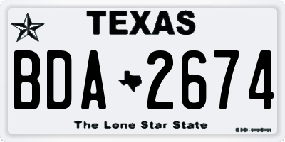 TX license plate BDA2674