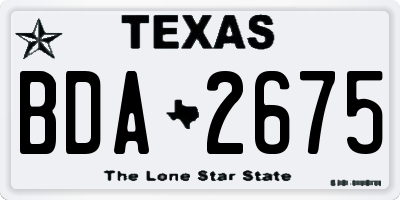 TX license plate BDA2675