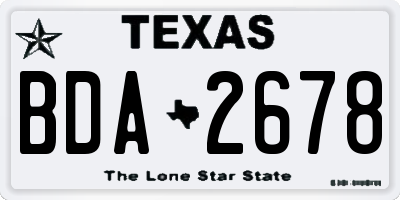 TX license plate BDA2678