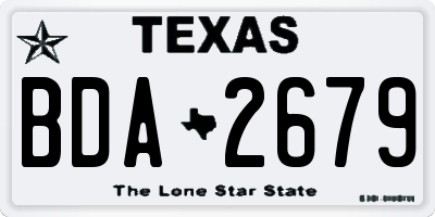 TX license plate BDA2679