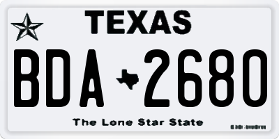 TX license plate BDA2680