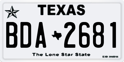 TX license plate BDA2681