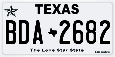 TX license plate BDA2682