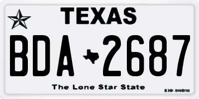 TX license plate BDA2687