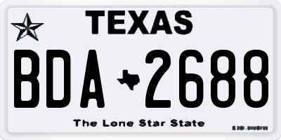 TX license plate BDA2688