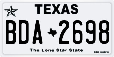 TX license plate BDA2698