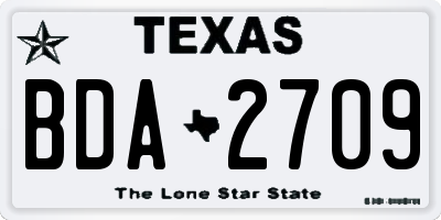TX license plate BDA2709
