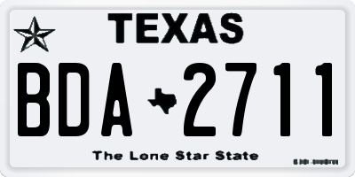 TX license plate BDA2711