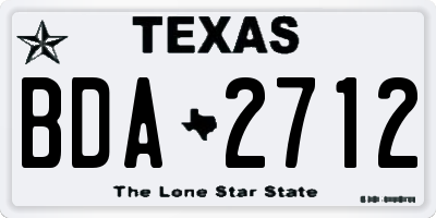 TX license plate BDA2712