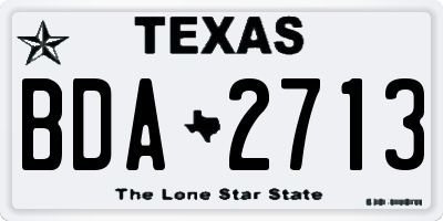 TX license plate BDA2713