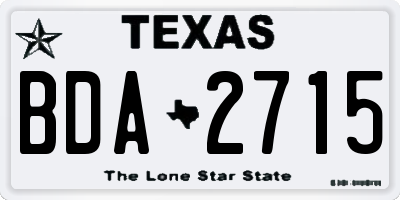TX license plate BDA2715