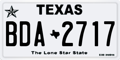 TX license plate BDA2717