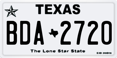 TX license plate BDA2720