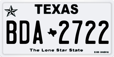 TX license plate BDA2722