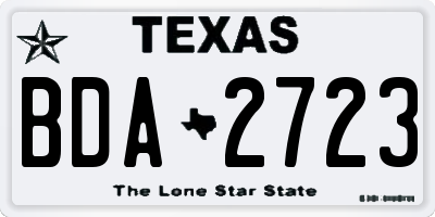 TX license plate BDA2723