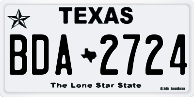TX license plate BDA2724