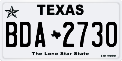 TX license plate BDA2730