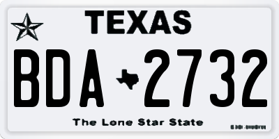TX license plate BDA2732