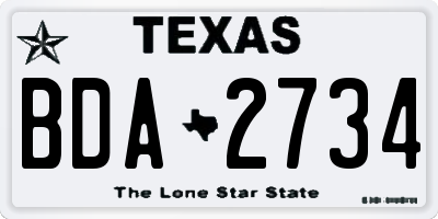 TX license plate BDA2734