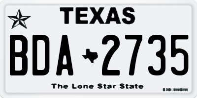 TX license plate BDA2735