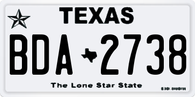 TX license plate BDA2738