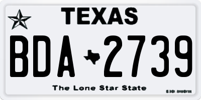 TX license plate BDA2739