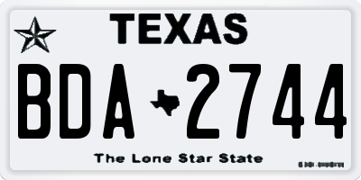 TX license plate BDA2744