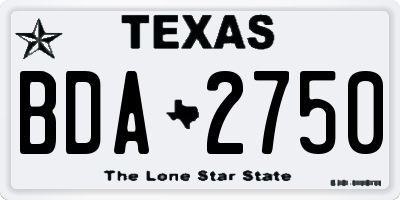 TX license plate BDA2750